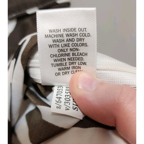 BANANA REPUBLIC WOMENS SIZE 0 BROWN WHITE BLOUSE ARTSY GEOMETRIC SAFARI EXOTIC - Picture 8 of 14